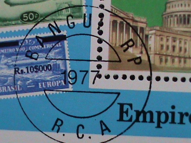 ​CENTRAL AFRICA-1977  ZEPPELIN- STMPS ON STAMPS -CTO S/S-VERY FINE