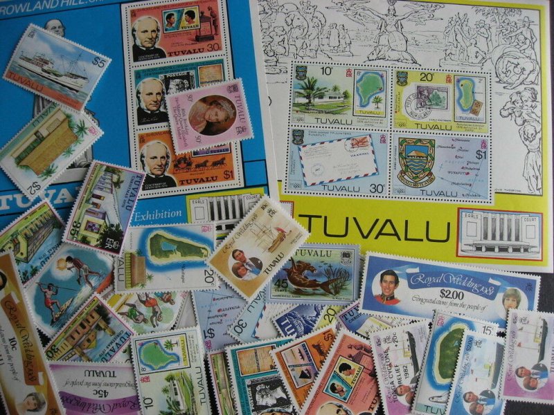 TUVALU 32 different virtually all MNH, check them out! PLZ read description 