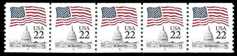 PCBstamps   US #2115c PNC5 #1 $1.10(5x22c)Flag over Capital, (T), MNH, (2)