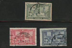 Norway Scott 96-98 used 1914 set CV$8 CDC