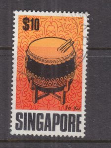 SINGAPORE, 1968 $ 10 Drum, used.