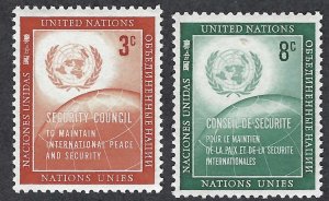 United Nations #55-56 3¢ & 8¢ 5th Human Rights Day (1957). MNH