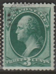 U.S. Scott Scott #158 Washington Stamp - Used Single - Vertical Ribbed Paper