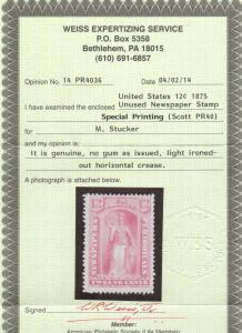 USA #PR40 **With Certificate**