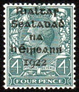 1922 Dollard 4d with Overprint double, once albino