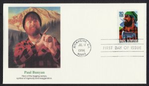 #3083-3086 32c Folk Heroes, Fleetwood FDC **ANY 4=FREE SHIPPING**