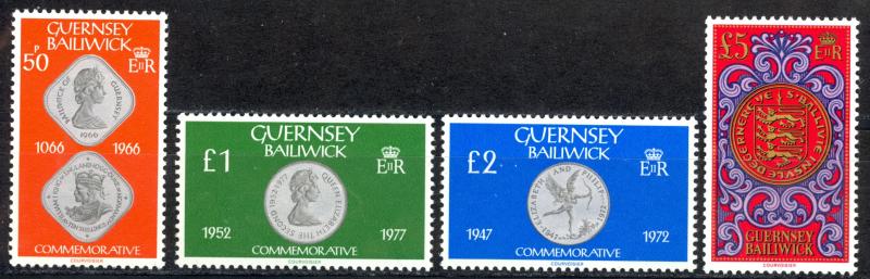 Guernsey Sc# 201-203A MNH 1980-1981 Coins