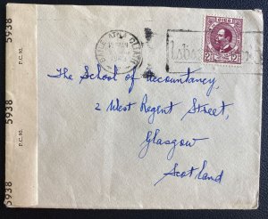 1943 Dublin Ireland censored cover To Glasgow Scotland