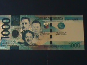 ​PHILIPPINES-2019F-24 KARAT GOLD REPLICA $1000 PESO BANK NOTE-WITH CERIFICATE VF