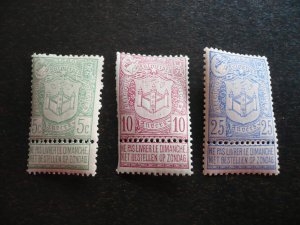 Stamps - Belgium - Scott# 76-78 - Mint Never Hinged Set of 3 Stamps plus Tabs