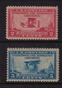 1928 Aeronautics Conference 2c & 5c Sc 649 & 650 MNH set complete (KE