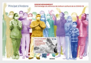 Stamps Of Andorra (Spain) 2021-A Tribute To All Efforts Against The Pandemic. Mi