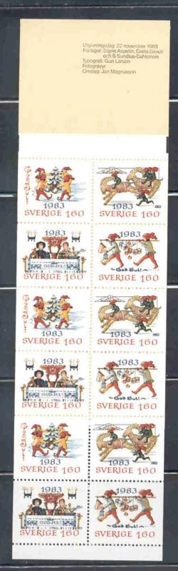 Sweden Sc 1477a 1983 Christmas stamp bklt mint NH