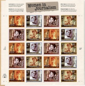 USA #3668a Women in Journalism sheet MNH