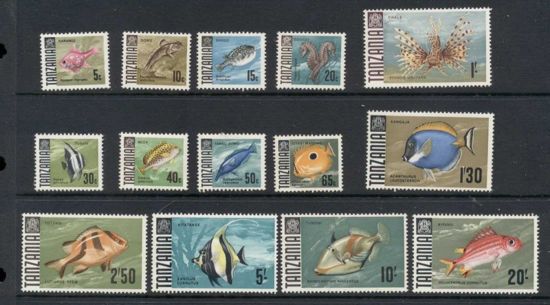 Tanzania 1967-71 Pictorials Marine Life, Fish (14/16, no 70c, 1/50c) MLH