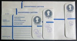 Isle of Man Registered Letter Lot of 3 Uprated; Unused