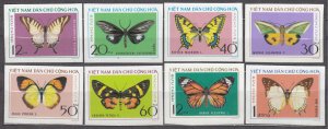 Vietnam 1976 MNH Stamps Scott 798-805 imperf Butterflies