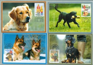 Sweden. Maximum Card 2001 Complete. Set. 4 Different. # 168-169-170-171  Dogs 