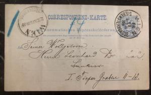 1889 Vienna Austria Pneumatic Mail Postal Stationary Postcard Cover
