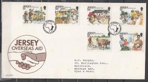 Jersey, Scott cat. 572-577. Overseas Aid issue. First day cover. ^