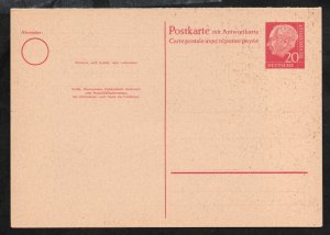 1957 Germany Postal/Reply Cards 348 Mint