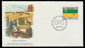 CANADA 1979 FDC. SCOTT # 828. SASKATCHEWAN.