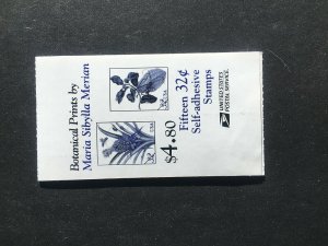 1997 Booklet of 15 32-cent Botanical Prints Self-adhesive stamps Sc# BK261