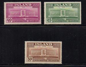 Iceland  1938 University of Iceland stamp set mint