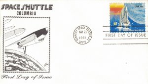 1981 FDC, #1917, 18c Space Achievements, DRC