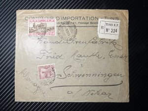 1922 Registered Tunisia Cover RPO to Shwenningen Germany