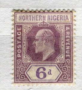 NIGERIA; NORTHERN early 1900s ED VII issue fine Mint hinged 6d. value