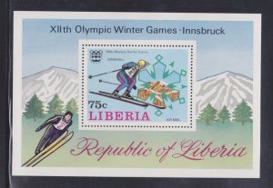 Liberia Stamps: 1976 Winter Olympics Issue; #C210; 75c Souvenir Sheet/1; MNH