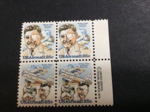 U.S.#C96a Wiley Post Issue 25c, Copyright Block of 4, MNH. See Description
