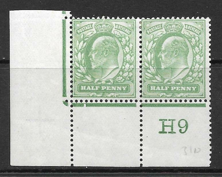 ½d Yellow-Green Control H9 (Co-Ex) perf type H1A Extremely rare MOUNTED MINT