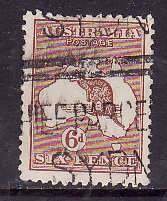 Australia-Sc#49- id10-used-6p yellow brown Kangaroo-1923-