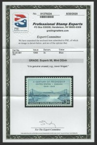 SCOTT #961 Mint OGnh PSE Cert. Superb-98 SMQ $50 (LB 11/07)