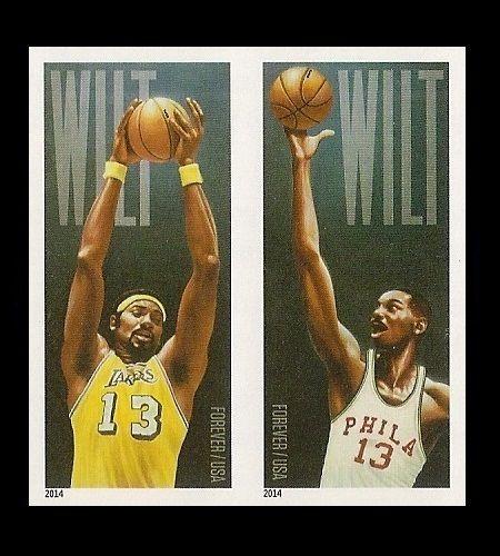 US 4951b Wilt Chamberlain imperf NDC horz pair set B MNH 2014