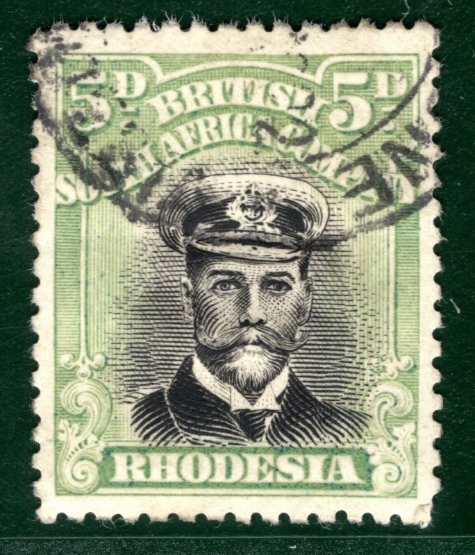 RHODESIA BSACo KGV Admiral SG.255f 5d (Die IIIA) 1917-20 Used Cat £350 EBLUE36