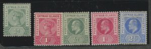 Cayman Islands #1-5 Unused Single