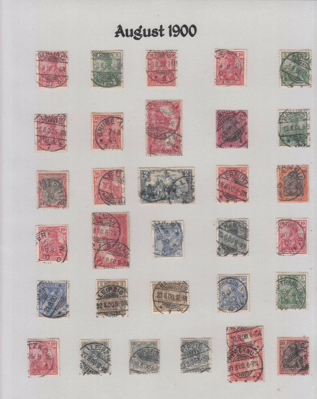 Germany - August 1900 Day by Day stamp collection 