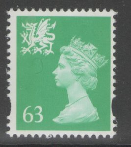 WALES SGW82 1997 63p LIGHT EMERALD MNH 