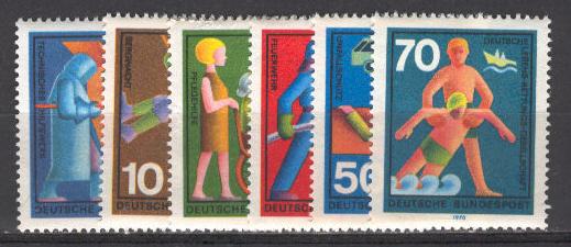 Germany 1970 Scott 1022-27 mnh scv $3.20 Less 70%= $0.96 BIN