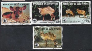 Ivory Coast 764-767 VFU FAUNA Z6574