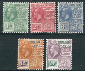 British Guiana  5 Different MH F/VF 1921 SCV $23.50