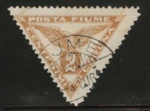 FIUME Scott  P2  used Triangular stamps CV$4.75