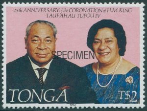 Tonga 1992 SG1185 2p Coronation SPECIMEN MNH