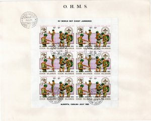 Cook Islands 1983 MNH Sc 705a-708b Sheets of 12  on FDC (set of 4) only one s...