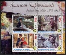 GUINEA- 2003 - Am. Impressionists, R E Miller - Perf 4v Sheet-MNH-Private Issue