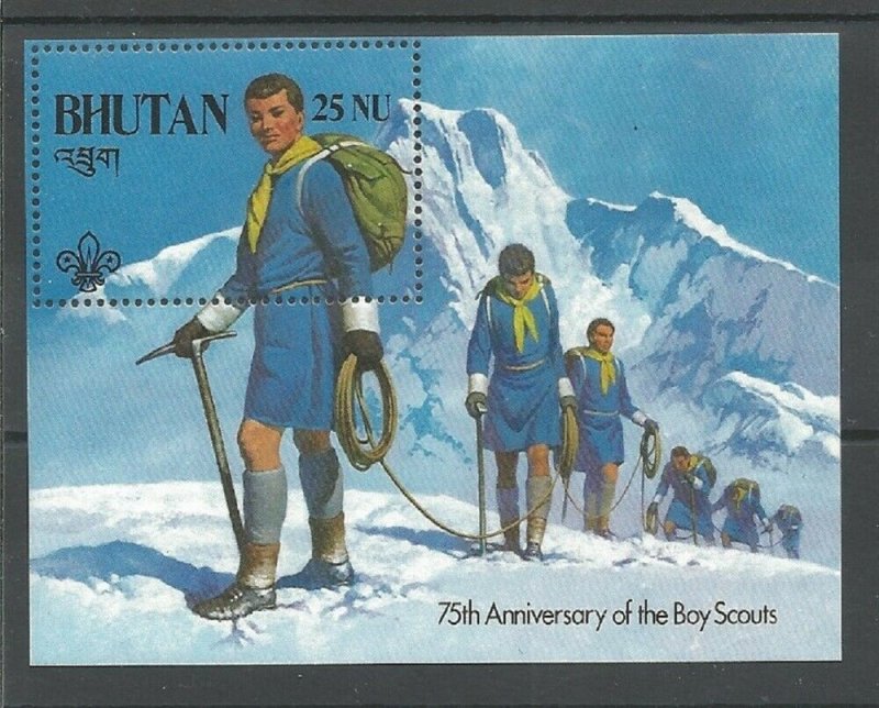 1982 Bhutan Boy Scouts BadenPowell mountain SS