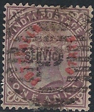 India Patiala O2 Used 1884 issue (ak3830)